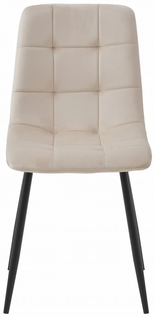 Bézs bársony szék KARA fekete lábakkal