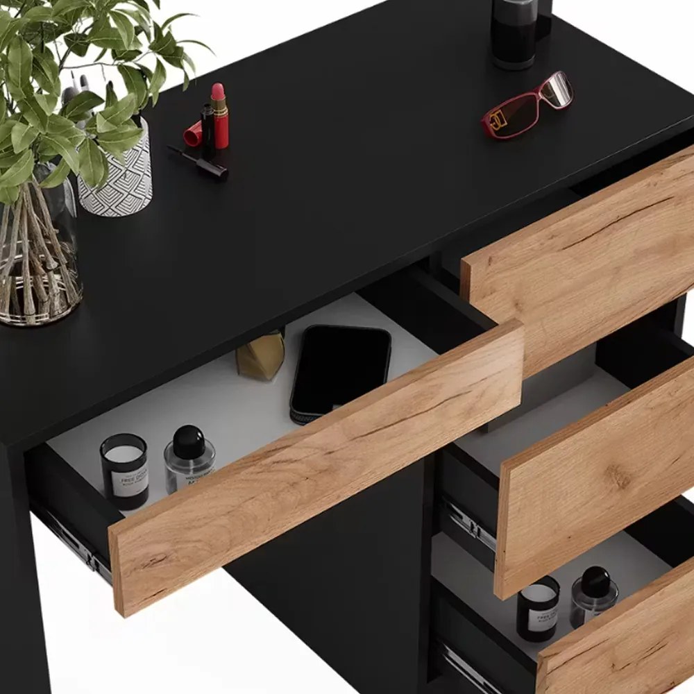 Fiókos íróasztal 125x51x75 cm barna szürke FUR1872-2