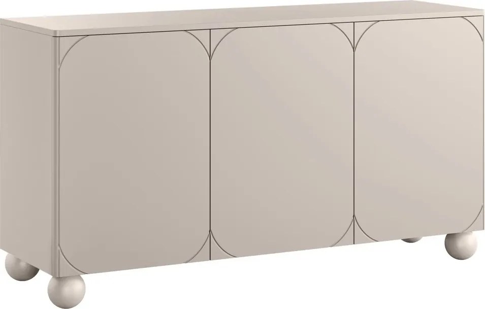 Sonatia II komód 150 cm háromajtós - kasmír / gömb lábak