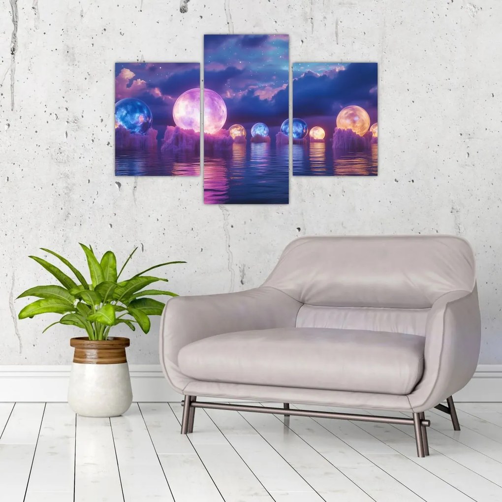 Kép - Bolygók a vízen (90x60 cm)