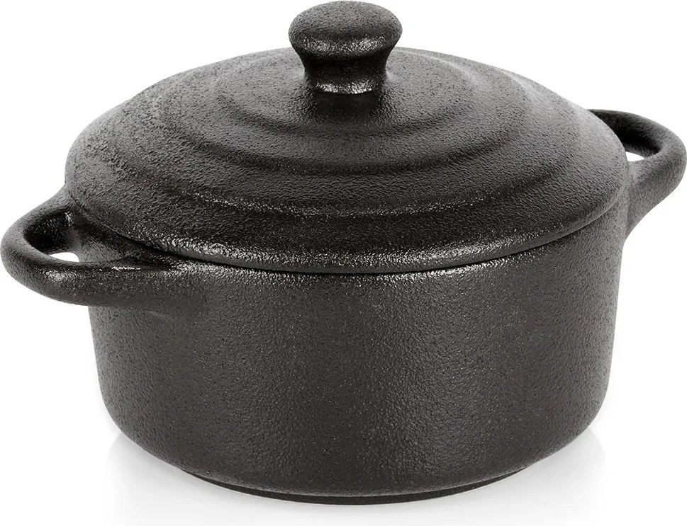 Sütőtál 300 ml Porcelán fekete Vilde fedéllel