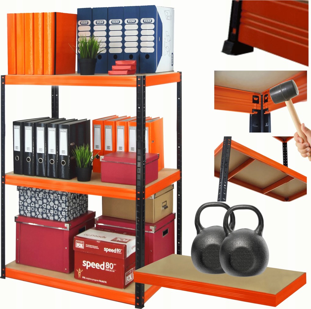 Helios fém műhelytároló állvány 90x75x60cm 3Px275kg Tömör