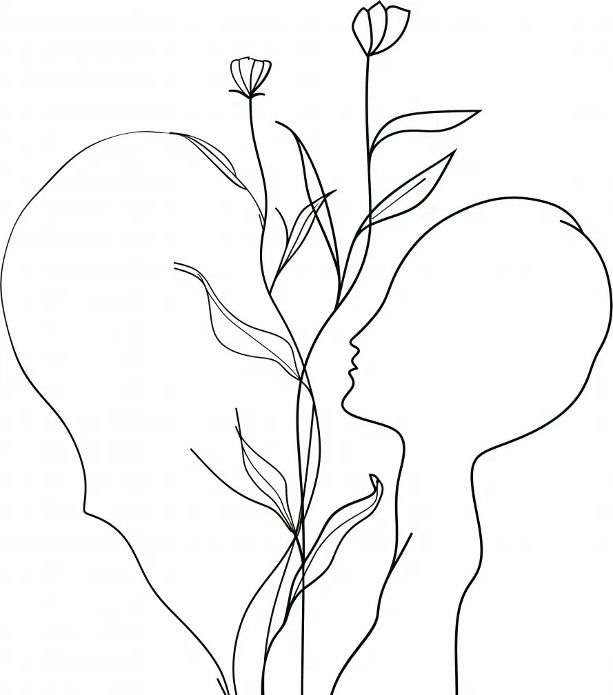 Poszter 80x80cm A szív és a természet kombinációja