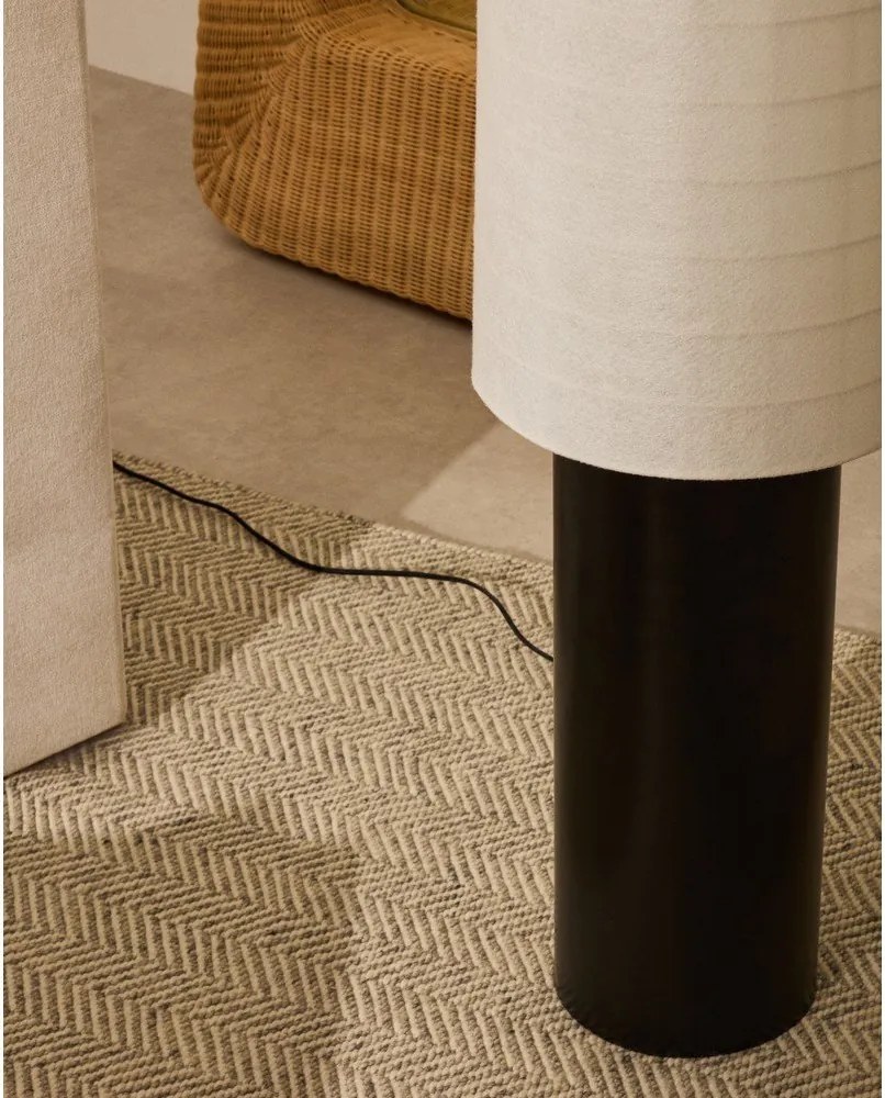 Fehér-fekete állólámpa textil búrával (magasság 142 cm) Dulan – Kave Home