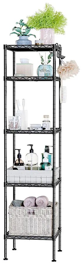 Fürdőszobai 5 szintes tároló, 30 x 30 x 121 cm