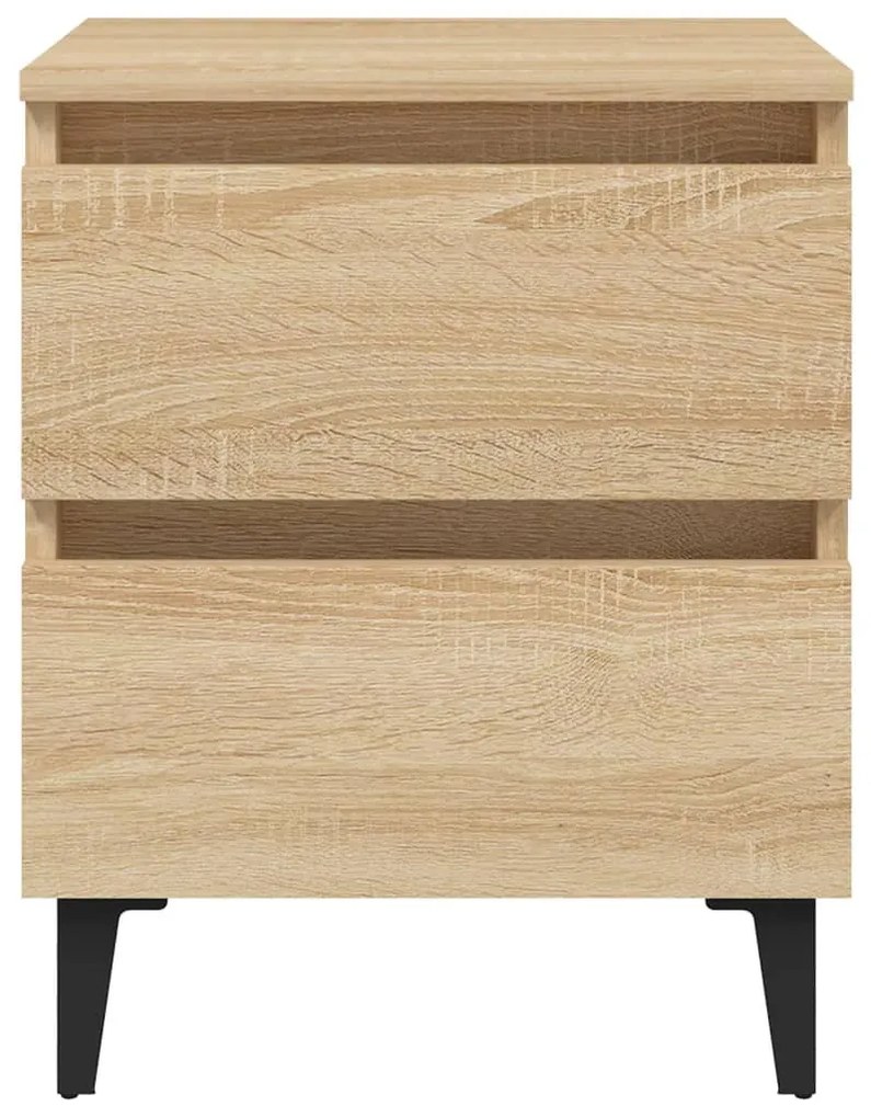2 db sonoma tölgy színű szerelt fa éjjeliszekrény 40x35x50 cm