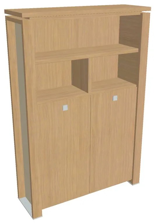 Verno+ S magas gardrób 140 x 46 x 210 cm, polccal, világos tölgy / vanília