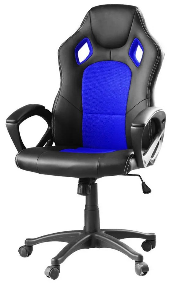 Gamer szék több színben - basic-színes háttámla, kék