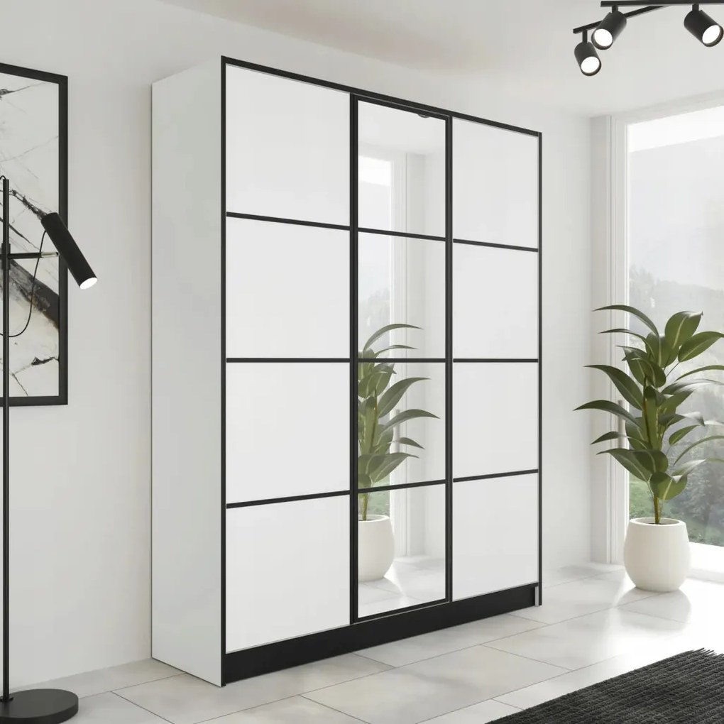 Eden 3D Gardróbszekrény 156,4cm, Fehér