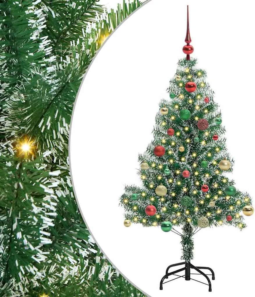 vidaXL Mű karácsonyi fa hóval borítva LED fényekkel 150 LED-del 150 cm
