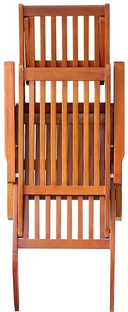 Tömör akácfa kültéri napozószék lábtartóval és párnával