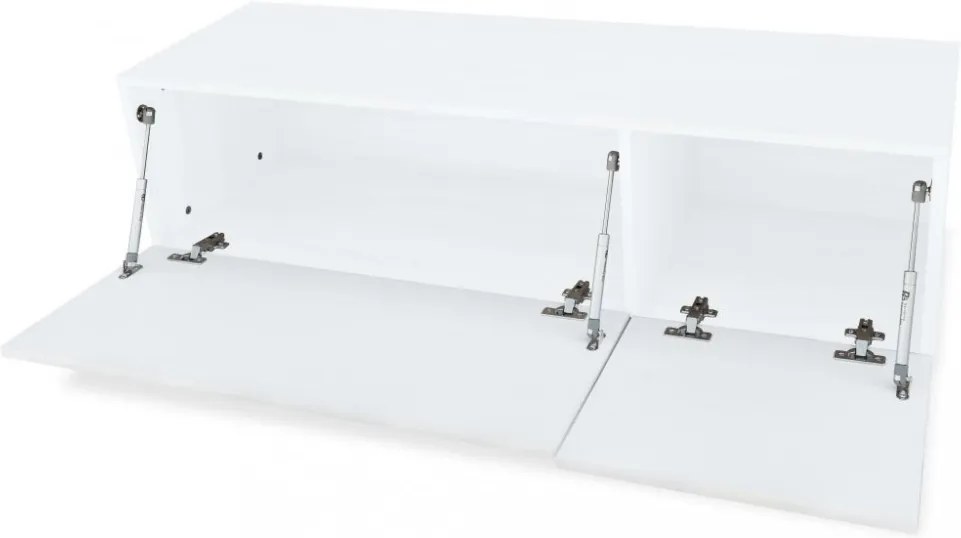 2 db fehér magasfényű furnér TV szekrény 120 x 40 x 34 cm