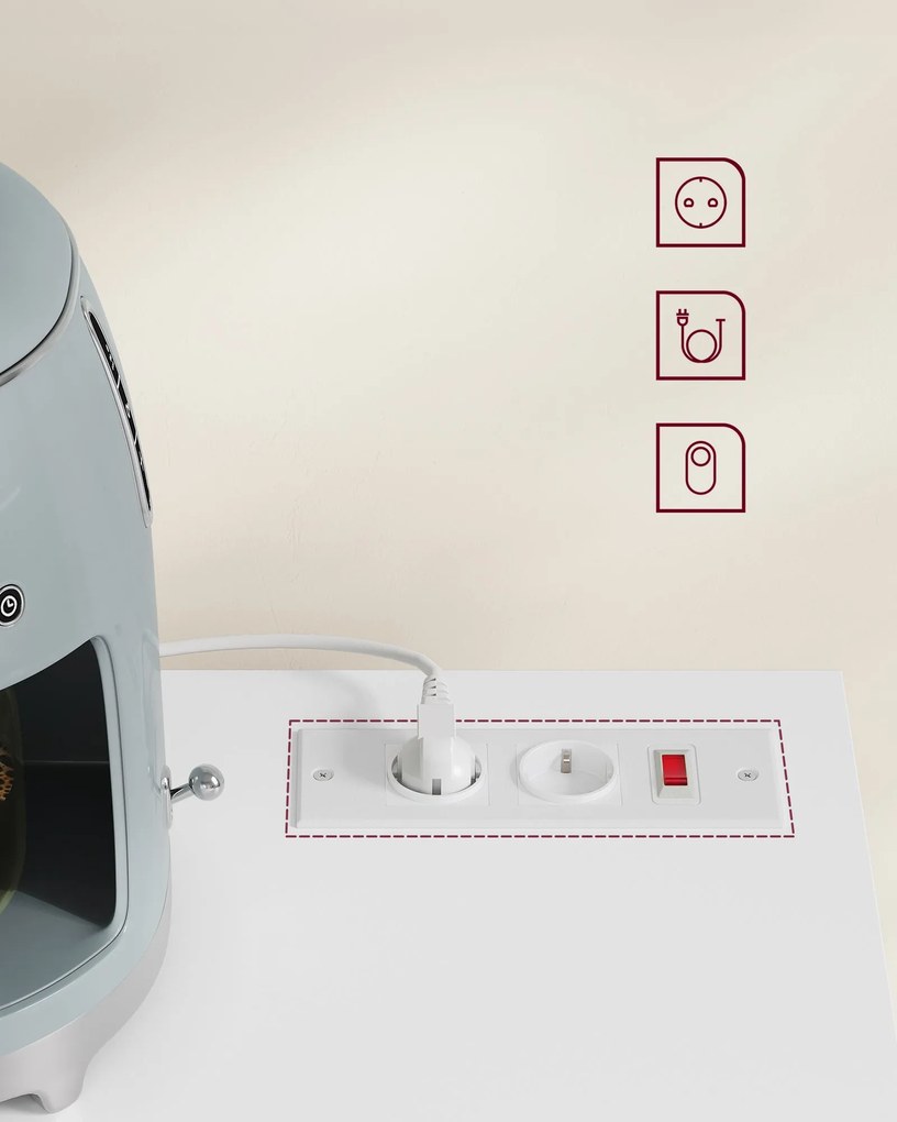 Konyhai tárolószekrény, 3 ajtóval, felhőfehér színben