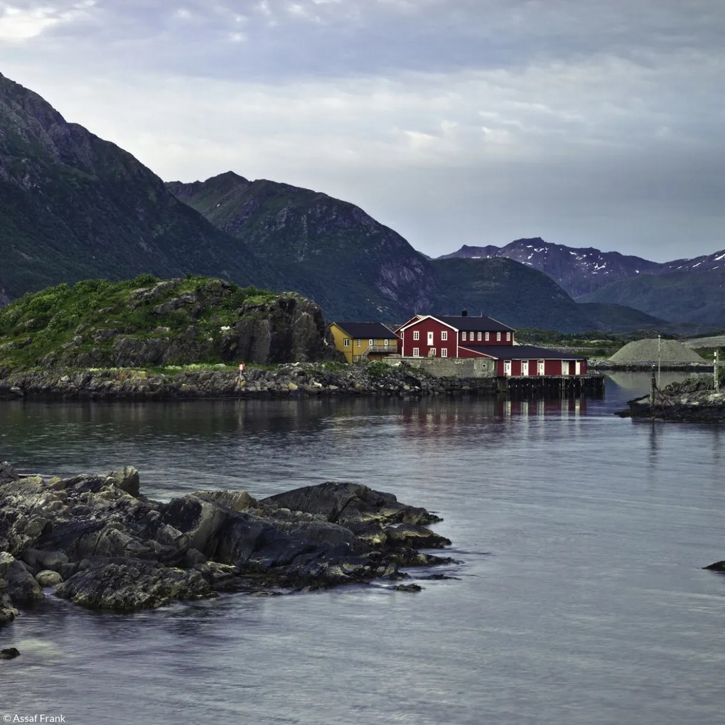 Poszter 20x20cm Halászkunyhó a vízparton, Assaf Frank