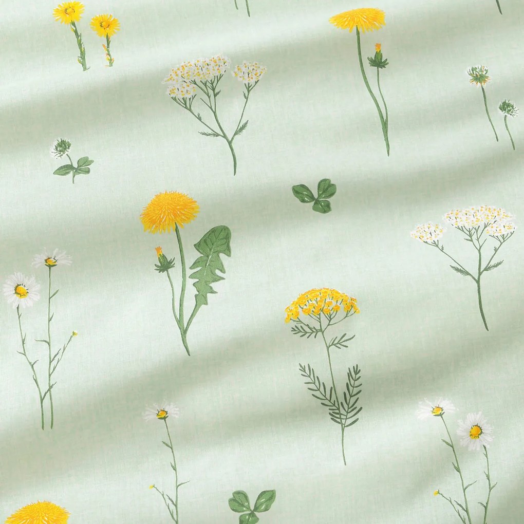 Goldea pamut ágyneműhuzat - mező, zöld melanzs alapon 140 x 200 és 70 x 90 cm