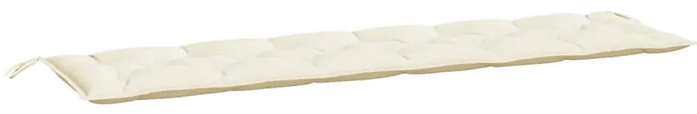 2 db krémfehér oxford szövet kerti padpárna 200 x 50 x 7 cm