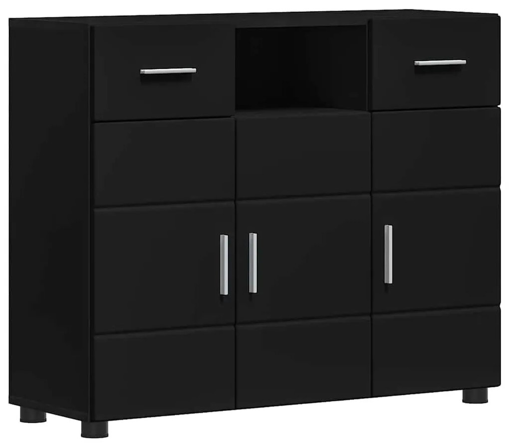 Széf fiókkal tárolóval Fekete 88.5 x 30.5 x 73 cm Faanyag
