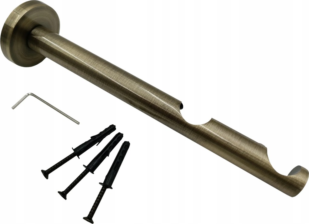 Függönykarnis tartó 19+19mm dupla Fém Techno Arany Antik