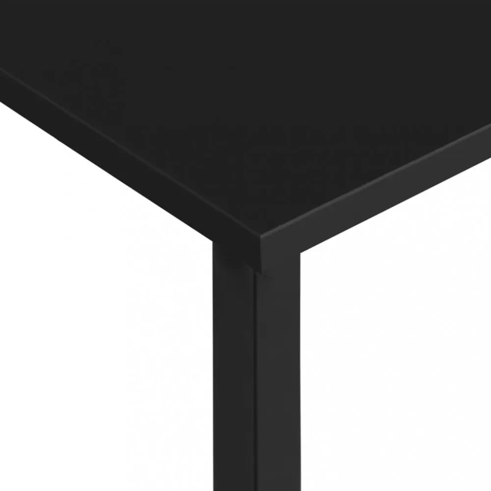 fekete MDF és fém számítógépasztal 105 x 55 x 72 cm