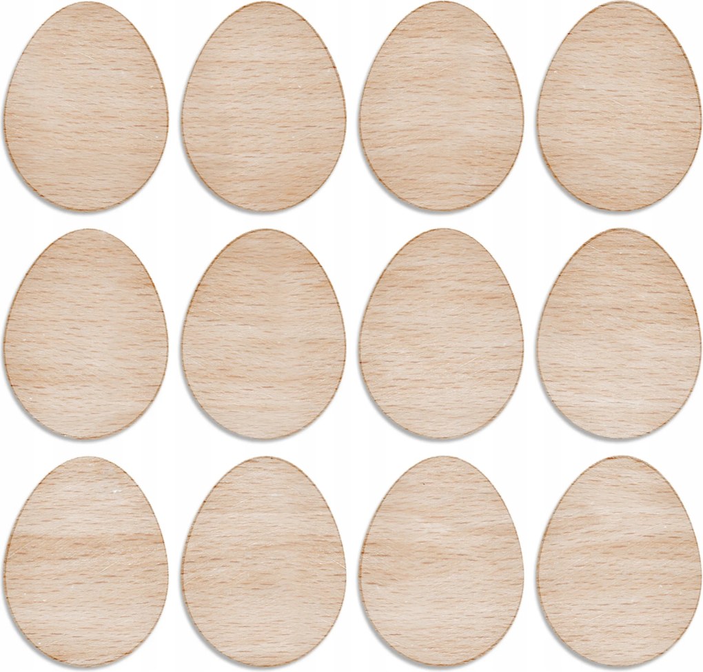 Színezhető Húsvéti Tojások, Fa Díszek, 12 darabos szett