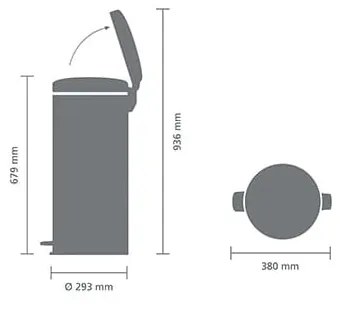 Bronzszínű acél pedálos szemetes 30 l NewIcon – Brabantia