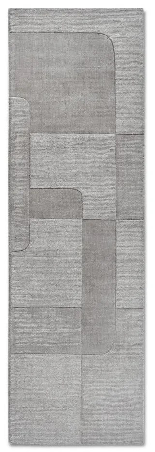 Szürke kézi szövésű gyapjú futószőnyeg 80x250 cm Charlotte – Villeroy&amp;Boch