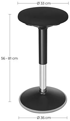 Irodai szék, ergonomikus szék, 56-81 cm magasságban állítható, fekete