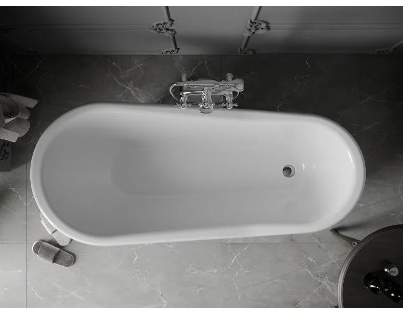 Mexen, Mexen Retro wanna wolnostojąca 170 x 75 cm, fehér, króm lábak - 53251707500-00