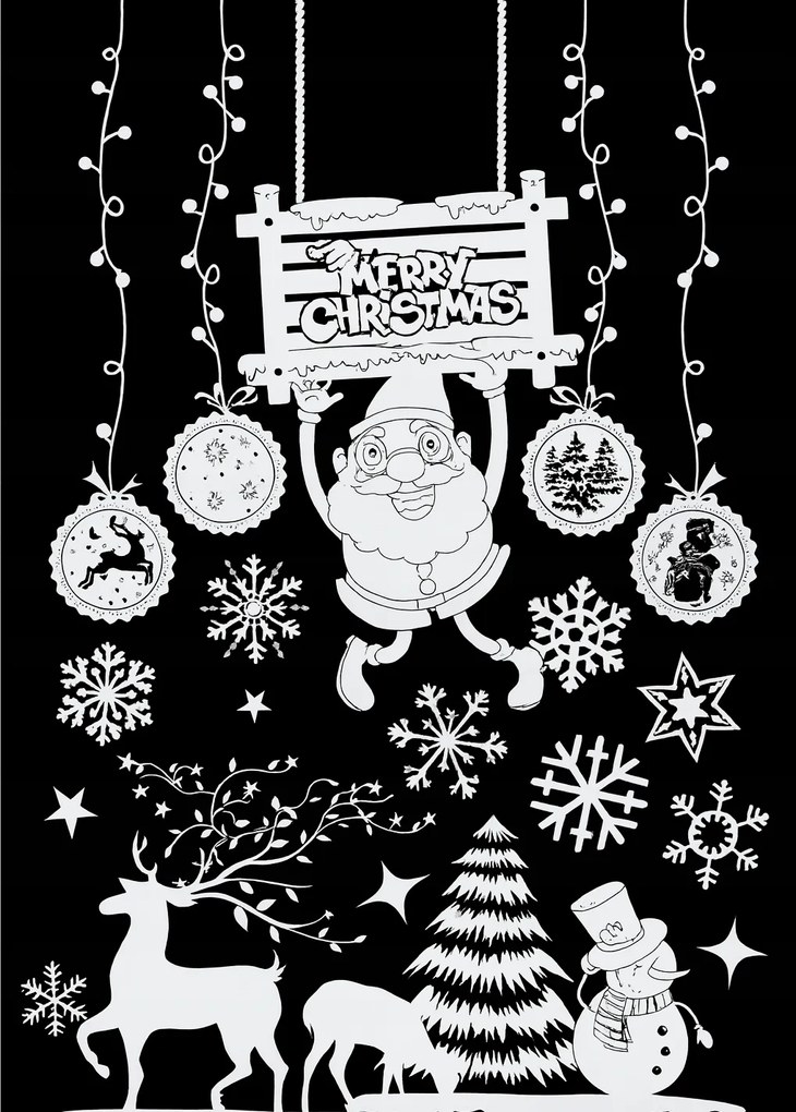 Karácsonyi ablakmatricák, öntapadós karácsonyi dekoráció szett