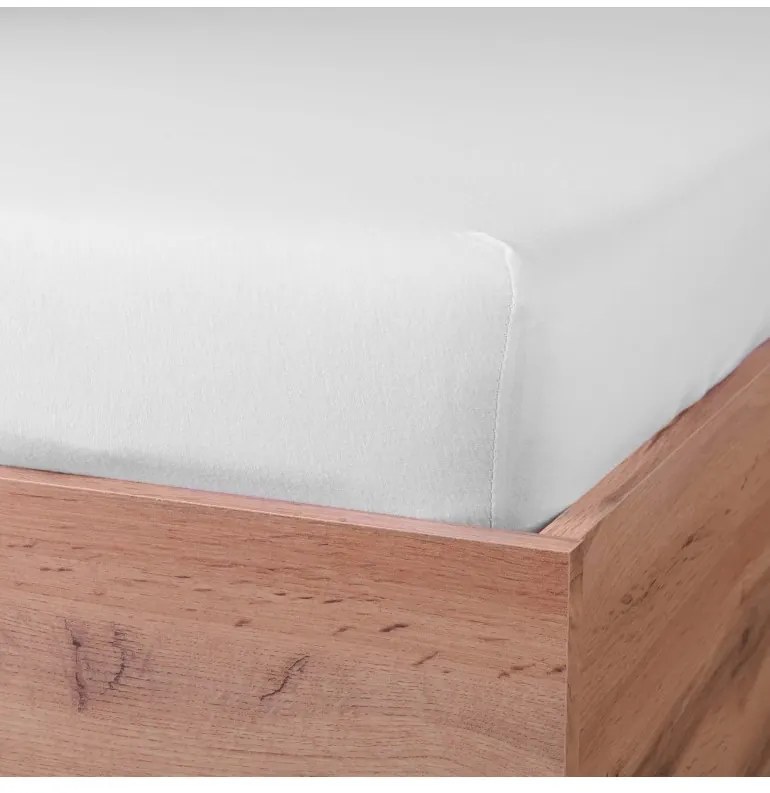 EMI fehér 100% pamutjersey gumis lepedő, Kaliforniai király vitorla 180x210