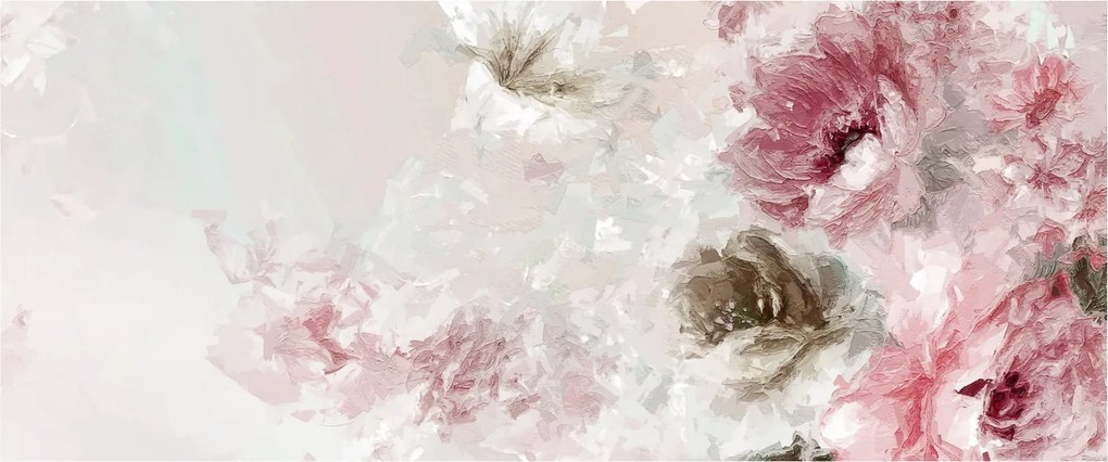 Kép - Festés rózsaszín virágok (120x50 cm)