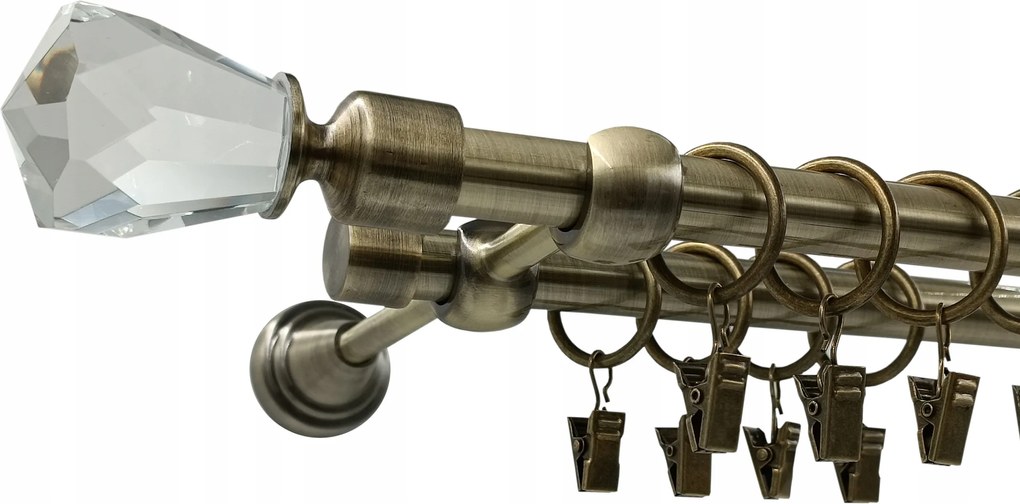 Dupla Függönykarnis Arany 16+16mm Light Crystal 200cm