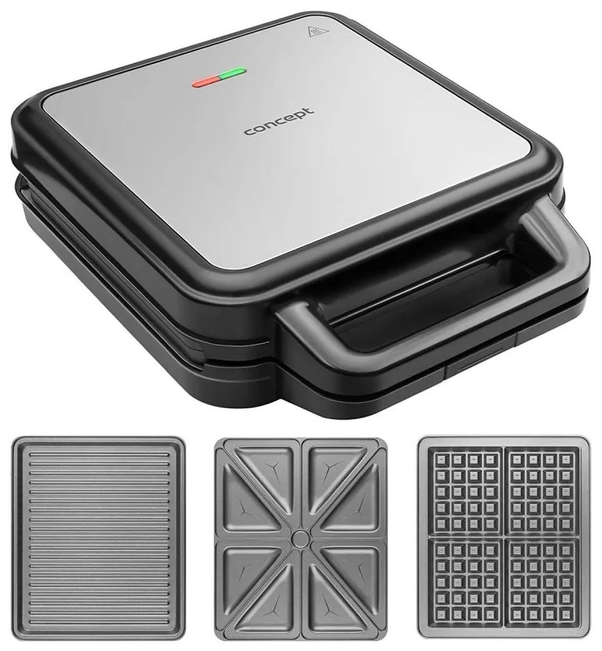 Concept SV3080 - FAMILY 3 az 1-ben pirító 1200W/230V fekete/acél