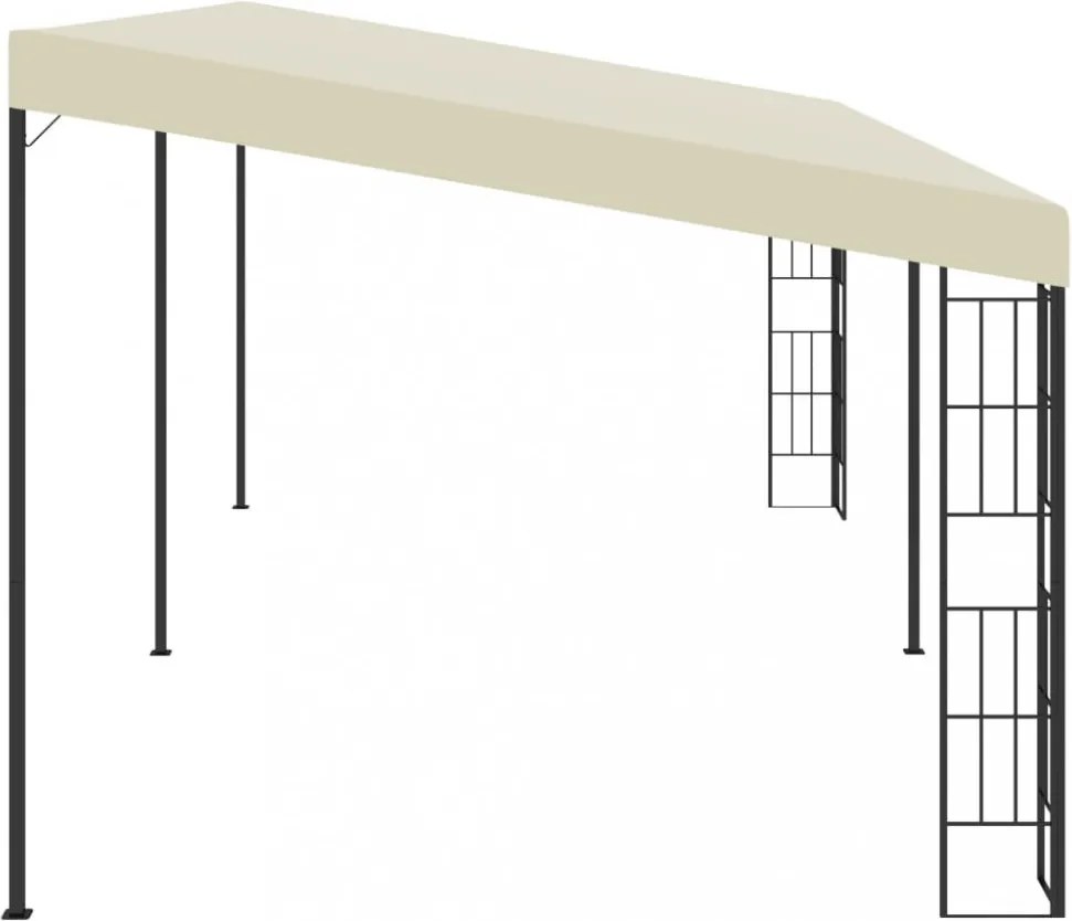 krémszínű falra szerelhető szövetpavilon 3 x 6 m