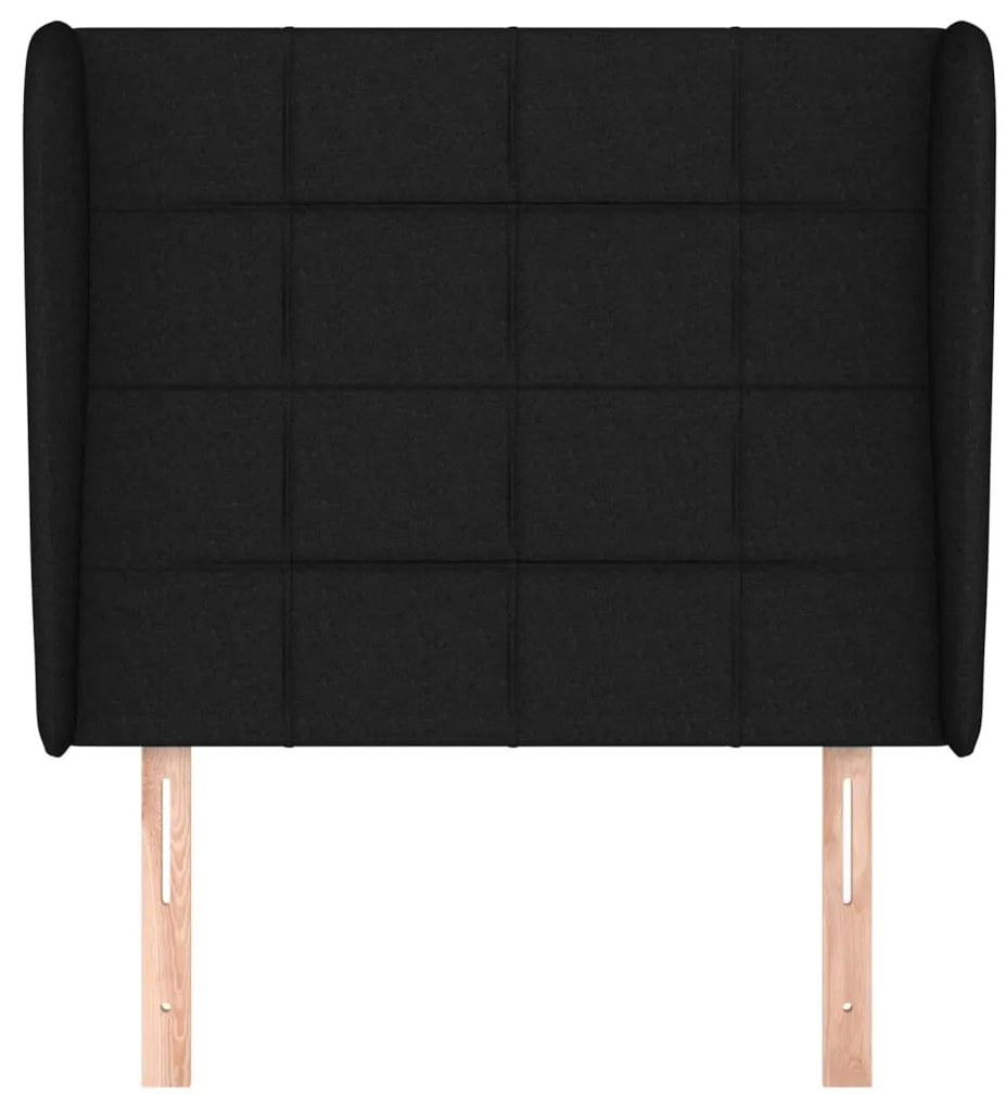 fekete szövet fejtámla szárnyakkal 103 x 23 x 118/128 cm