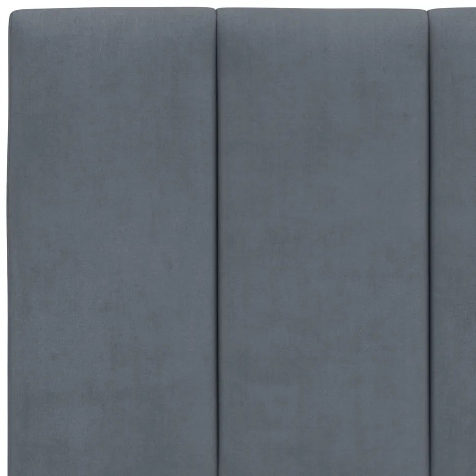 sötétszürke bársony fejtámla párna Hanko 160 cm