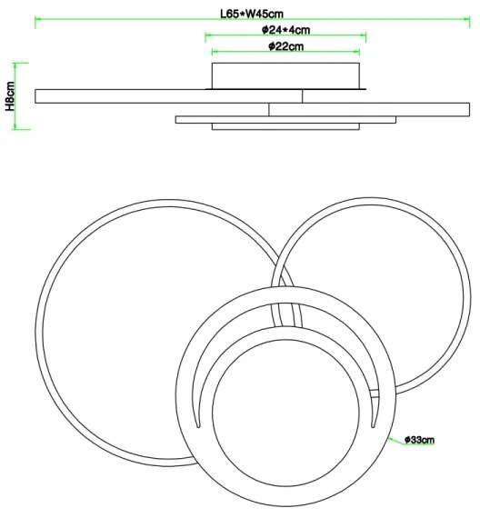 Globo 67256-40 - LED Mennyezeti lámpa NIRRA LED/40W/230V