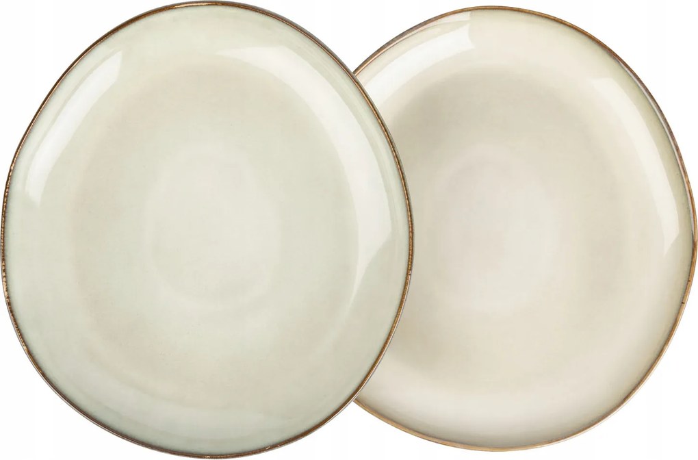 Ernesto 2 db lapostányér, bézs színű tányérkészlet, 26x24,5 cm
