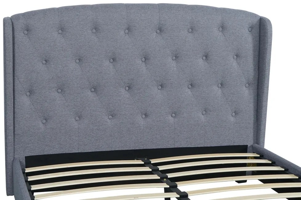 Szürke Kárpitozott Ágykeret 140x200 ANGELO