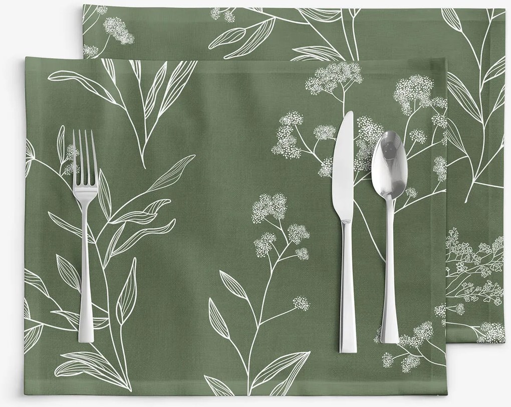 Goldea pamut reggeliző alátét - gyógynövény levelek - 2db 30 x 40 cm