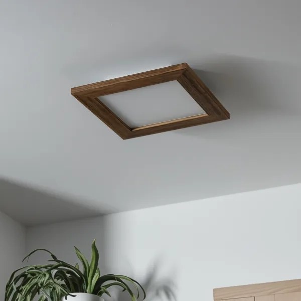 Brilagi - LED Dimmelhető lámpa SLIMFRAME WOOD LED/25W/230V 34x34 cm + távirányító