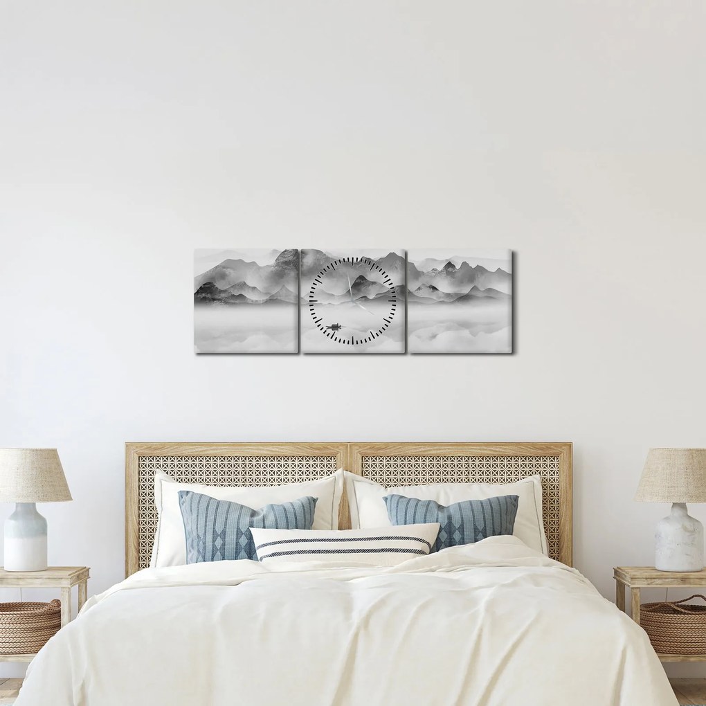 Kép - Japán tó (órával) (90x30 cm)