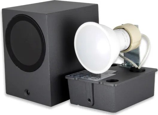 MasterLED Lida 81x92 sötétszürke szögletes oldalfali lámpa GU10-es foglalattal