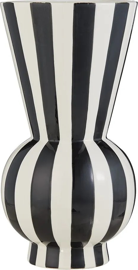 LYDIA kerámia váza 30 cm , csíkos