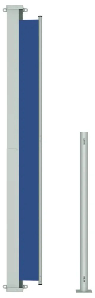 kék behúzható oldalsó terasznapellenző 180 x 500 cm