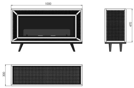 InFire - BIO Kandalló 100x47 cm ipari