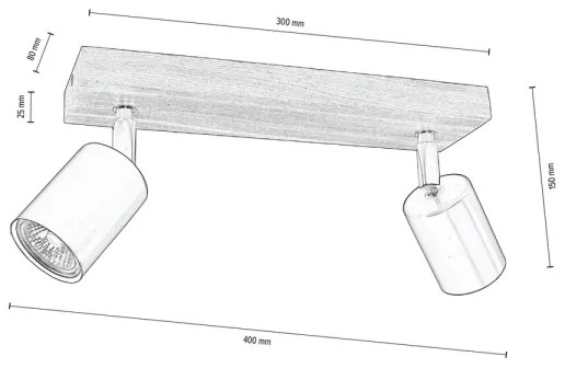 Spot-Light DO2910256 - MANARA mennyezeti lámpa 2xGU10/5W/230V fenyő