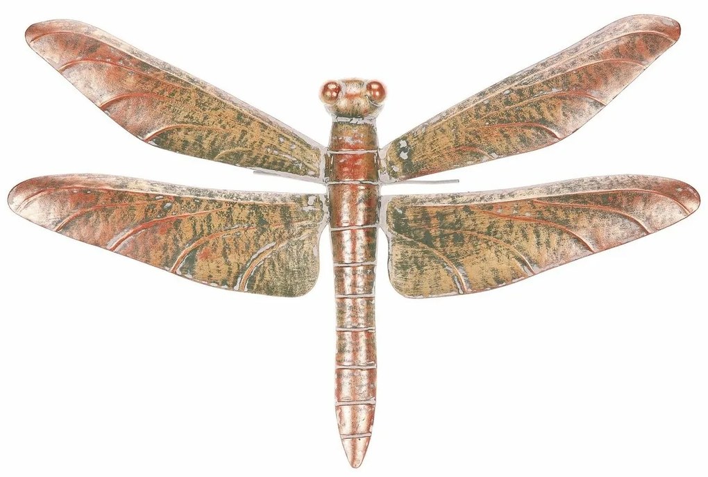 Fém kerti dekoráció függesztésre Szitakötő réz, 49x 4 x 32 cm