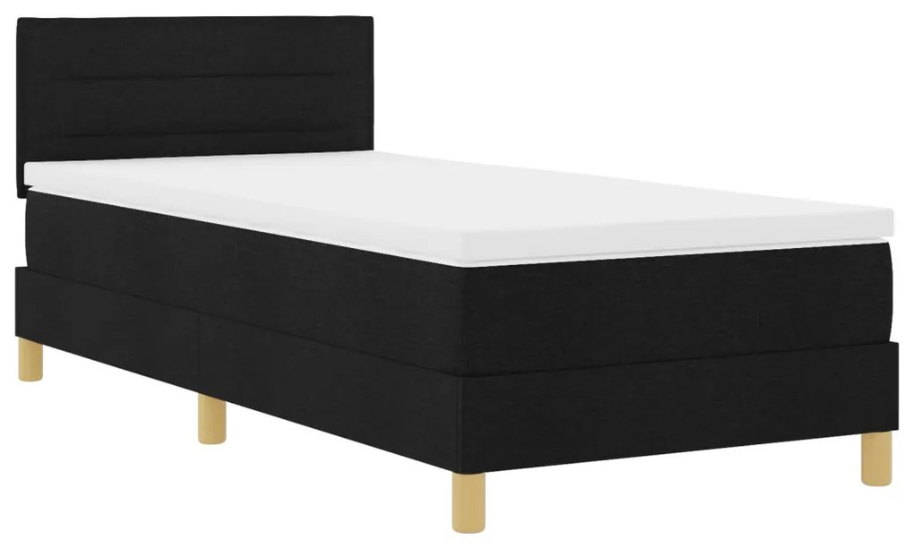 Box Spring ágy matraccal Fekete 90x200 cm Szövet