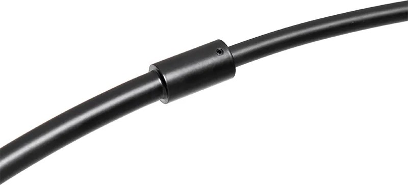 Okos íves állólámpa fekete, arany és füstüveggel, WiFi G95-tel - Zuzanna